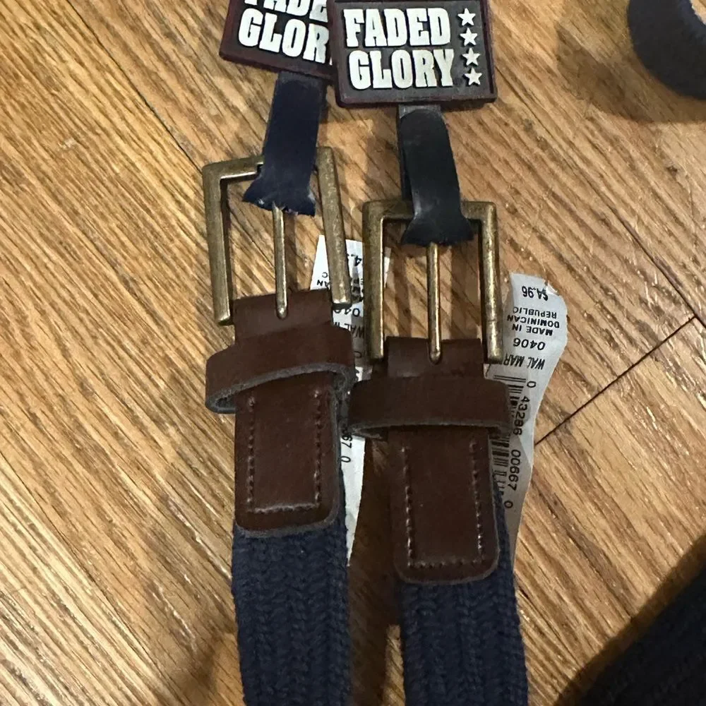 2Pk-Kids Belts S/M Navy Blue Faded Glory